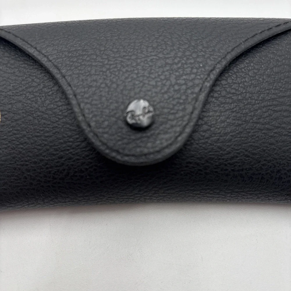 Ray Ban Sunglass Case Black Soft Shell Button Closure Cleaning Cloth Paper Work‎
